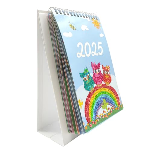 WMFASBAG -Papier Spezial geformte Regenbogen -Eulen Diy Planer Kalender Diamant handgefertigtes Kalender -Schreibtisch Dekor for Tischdekoration von WMFASBAG