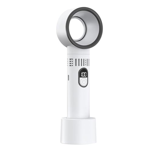 WMFASBAG Tragbares Mini USB Bladeless Lüfter Handheld Desktop Lüfter 5-Gang-Haus im Freien (weiß) von WMFASBAG