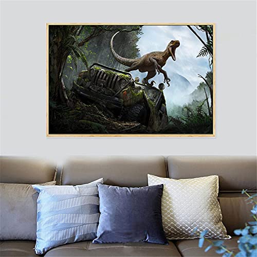 WMHHN Wandbilder 50 x 70 cm ohne Rahmen Abstrakte Dinosaurier-Poster und Drucke Wandkunstbilder für Wohnzimmer Baby Jungen Kinderzimmer Dekor von WMHHN