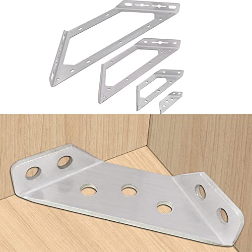 Dreiecksstütze Aus Edelstahl,2 Stück Multifunktionale Eckhalterung Dreieck Form Ecke Klammer Heavy Duty Edelstahl Möbelverbinder Dreieck Halterung Regalregal (Extra groß) von WMLBK