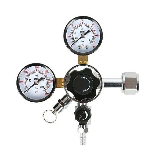 Druckminderer Druckregler,CO2 Hauptdruckminderer Dual Manometer W21.8 Druckregler CO2-Regler für Zapfanlagen, Bierbrauen, Bierzapfanlagen von WMLBK