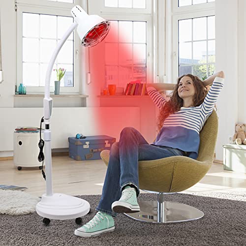 WMLBK Infrarotlampe,360°-Drehung Infrarot Lampen 275W Infrarot Wärmelampe Rotlichtlampe Infrarot-Lampe für Physiotherapie Behandlung von Erkältungen und Muskelverspannungen von WMLBK