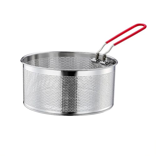 Pommes Körbchen Frittierkorb,Edelstahl Nudelkorb Küchensieb mit Griff Pommes Körbchen Frittierkörbchen Schöpflöffel Draht Skimmer Küchen und Haushaltssieb (20cm) von WMLBK