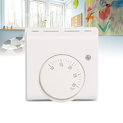 Raumthermostat, 220V Mechanischer Raumthermostat Temperaturregler Klimaanlage und Fußbodenheizung, Fußbodenheizung Aufputz mit EIN/Aus-Schalter von WMLBK