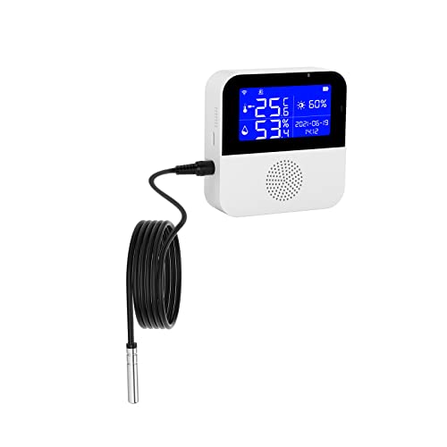 Thermometer-Hygrometer-Sensor, WMLBK Smart WiFi-Temperatur-Feuchtigkeitssensor mit App-Benachrichtigungen, WiFi-Hygrometer, Thermometer-Sensor, Echtzeit-Synchronisierung, für Zuhause, Gewächshaus von WMLBK