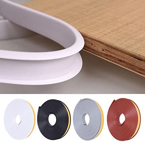 U-Form Selbstklebend Möbelkantenband,3 Meter Möbelkantenband Flexible TPE Faltbarer Kantenschutz für Schrankkanten, Abschlussleiste, Deckenkanten, Arbeitsplatten (Schwarz, 36mm * 3m) von WMLBK