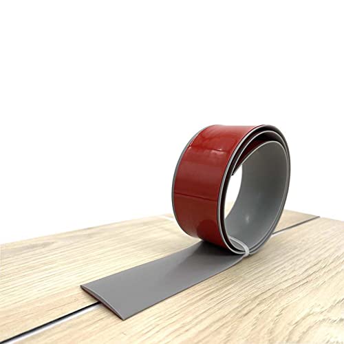 Übergangsleiste Selbstklebend,2m x 4 cm Profil Vinyl Übergangsleiste Bodenbelag Schwelle Übergang Streifen Fußboden Spalt Verbindungs für Türschwelle (Grau(5M)) von WMLBK