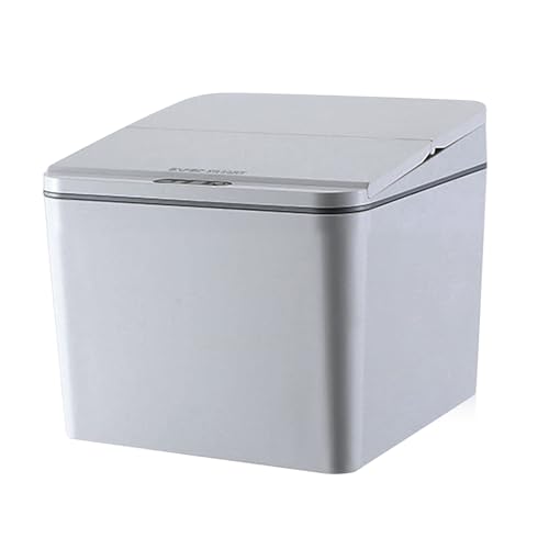 WMLBK Automatic Mülleimer,4 Liter Desktop Abfalleimer Hygieneeimer Bewegungssensor-Mülleimer mit Deckel für Küche, Büro oder Bad (Grau, 4 Liter) von WMLBK