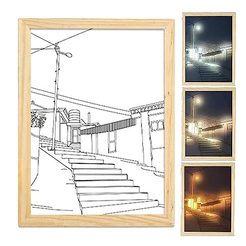 WMLBK LED Leuchtender Bilderrahmen,3 Farben Lichter Malerei Dekoration USB Powered Creative Night Light Shadow Frame für Wohnzimmer Schlafzimmer Wanddekoration (K) von WMLBK