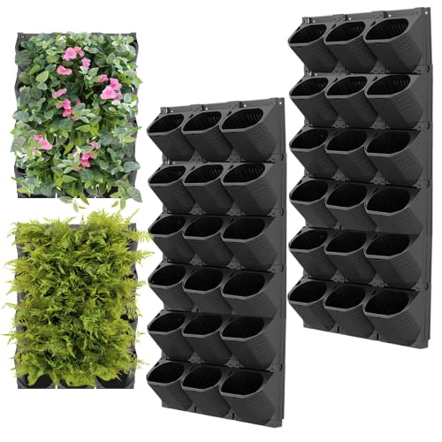 WMLBK Vertikale lebende grüne Wand mit 36 Töpfen, selbstbewässernde Blumentöpfe für den Innenbereich, 495 x 145 x 188 mm, Wandpflanztopf, einfache Installation, selbstbewässernder Wand-Pflanztopf für von WMLBK