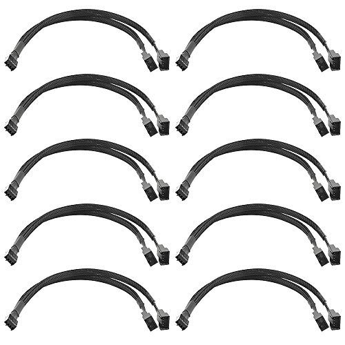 WMYCONGCONG 10 PCS Lüfter Splitter Kabel 4 Pin Y Splitter 1 zu 2 Konverter 260mm PWM Lüfter Power Verlängerungskabel für PC Gehäuse von WMYCONGCONG