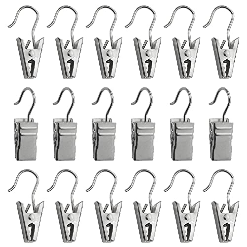 WMYCONGCONG 100 Stück Vorhang-Clips mit Haken, klein, robust, Haken Clip String Party Lichter Aufhänger Draht Halter für Vorhang Fotos Home Dekoration Dusche Kunst Handwerk Display (Silber) von WMYCONGCONG