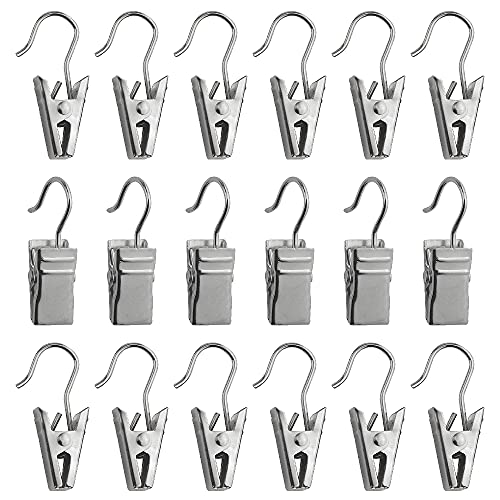 WMYCONGCONG 100 Stück Verdickte Vorhangklammern mit Haken, Lichteraufhänger, Kleiner Metalldrahthalter für Dusche, Heimdekoration, Fotos, Bilder, Kunsthandwerk, Display, Outdoor-Aktivitäten von WMYCONGCONG
