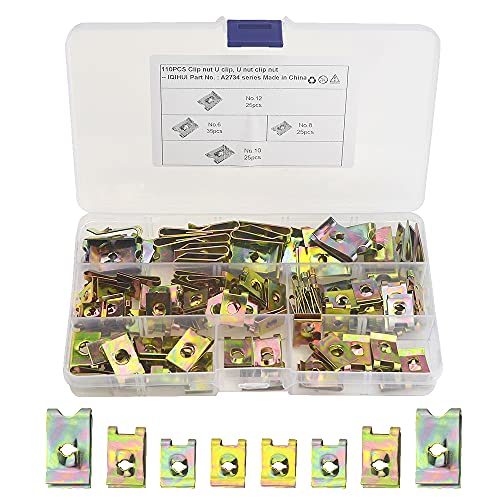 WMYCONGCONG 110 Stück Auto Auto U Mutter Clip Sortiment Auto Fastener Clips Geschwindigkeit Fastener Ersatz für für Armaturenbrett Türverkleidung Innen von WMYCONGCONG