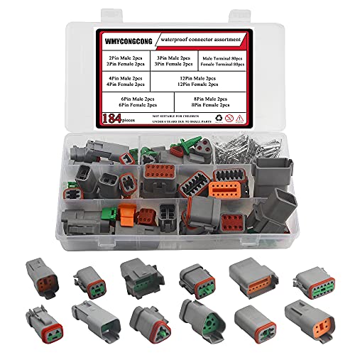 WMYCONGCONG 12 Sätze Auto-Elektrokabel-Verbindungsstecker 2 3 4 6 8 12-poliger wasserdichter versiegelter männlicher weiblicher Anschluss für Motorrad-Roller-Auto-LKW-Boote von WMYCONGCONG