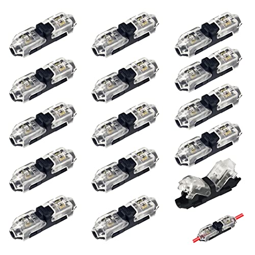 WMYCONGCONG 15 Stück Niederspannungs-Kabelverbinder, schneller lötfreier Kabelspleißverbinder, kein Abisolieren, LED-Kabelverbinder, passend für Litzen- und Massivkabel mit 18–22 AWG WMYCONGCONG 15 Stück Niederspannungs-Kabelverbinder, schneller lötfreier Kabelspleißverbinder, kein Abisolieren, LED-Kabelverbinder, passend für Litzen- und Massivkabel mit 18–22 AWG von WMYCONGCONG