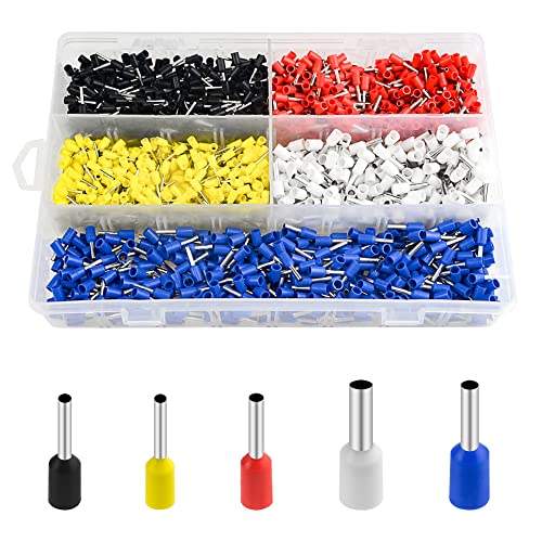 WMYCONGCONG 1800 Stück Aderendhülsen-Anschlussklemmen-Kit, Aderendhülsen-Crimpstift-Anschluss, isoliertes Kabelstift-Endklemmen-Sortiment-Kit 14 16 18 20 22 AWG von WMYCONGCONG