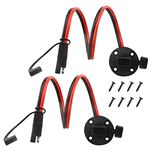 WMYCONGCONG 2 Stück SAE-Steckdose, Seitenwandanschluss, 10 AWG, 60 cm, SAE-Schnelltrennkabel für die Schalttafelmontage mit Kappe für Solargenerator-Batterieladegerät von WMYCONGCONG