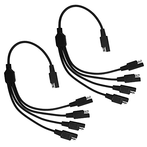 WMYCONGCONG 2 PCS SAE 1 bis 4 Verlängerungskabel Schnellkupplungsstecker SAE DC Power Automotive Adapterkabel Y Splitter 18AWG 350mm von WMYCONGCONG
