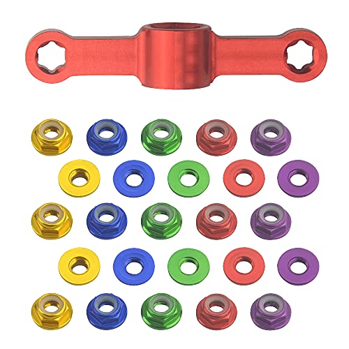 WMYCONGCONG 25 Stück M5 Aluminium Nylon Kontermuttern M5 Flansch Nylon Einsatz Selbstsichernde Mutter mit Schnellspannschlüssel Werkzeug für RC Drohne FPV Teile WMYCONGCONG 25 Stück M5 Aluminium Nylon Kontermuttern M5 Flansch Nylon Einsatz Selbstsichernde Mutter mit Schnellspannschlüssel Werkzeug für RC Drohne FPV Teile von WMYCONGCONG