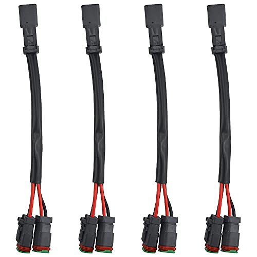 WMYCONGCONG 4 STÜCKE Y-förmiger 2-poliger Adapter-Splitter-Kabelbaum-elektrischer Draht-Verbindungsstecker für LED-Lichtleisten-Nebelscheinwerfer von WMYCONGCONG