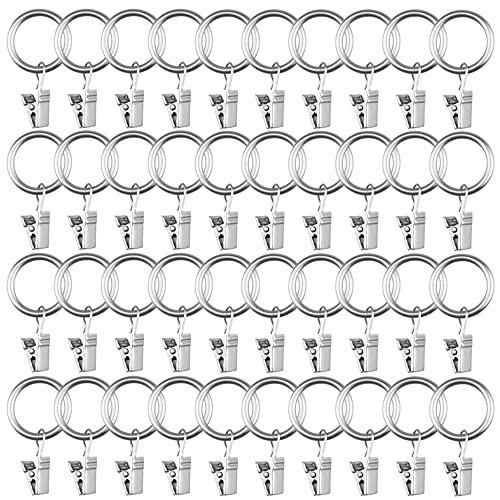 WMYCONGCONG 40 Stück Gardinenringe aus Metall mit Clips, dekorative Fenstervorhang-Clips mit Ringen, Gardinen-Clip-Ringe, Gardinenstangen-Clips, Haken, Gardinenringe, 2,5 cm WMYCONGCONG 40 Stück Gardinenringe aus Metall mit Clips, dekorative Fenstervorhang-Clips mit Ringen, Gardinen-Clip-Ringe, Gardinenstangen-Clips, Haken, Gardinenringe, 2,5 cm von WMYCONGCONG
