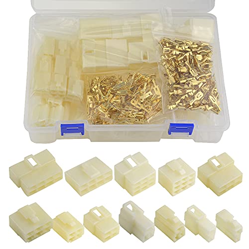 WMYCONGCONG 400 Stück 6,3 mm 1 2 3 4 6 8 9-poliger elektrischer Kfz-Kabelverbinder, Stecker und Buchse, Crimp-Kabelklemmen-Kit für Motorräder, Fahrräder, Autos und Boote WMYCONGCONG 400 Stück 6,3 mm 1 2 3 4 6 8 9-poliger elektrischer Kfz-Kabelverbinder, Stecker und Buchse, Crimp-Kabelklemmen-Kit für Motorräder, Fahrräder, Autos und Boote von WMYCONGCONG