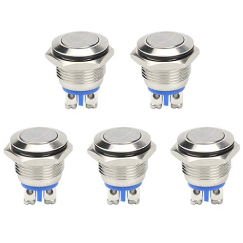 WMYCONGCONG 5 Stück 16mm Drucktastenschalter 250V 3A 1NO SPST flach oben WMYCONGCONG 5 Stück 16mm Drucktastenschalter 250V 3A 1NO SPST flach oben von WMYCONGCONG