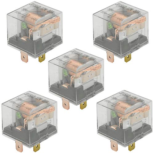 WMYCONGCONG 5 STÜCKE DC 12V 80A 1NO SPST 4-poliges Relaisauto mit Lichtemittierende Diode-Licht Wasserdichtes transparentes Gehäuse für PKW-LKW von WMYCONGCONG