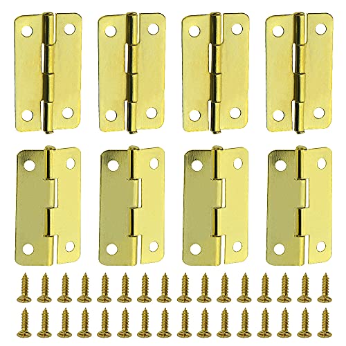 WMYCONGCONG 50 PCS Mini Scharniere mit 200 Stück Schrauben 1,14" x 0,67" Antike Scharniere Vintage Folding Butt Scharniere Hardware für Holzkiste Puppenhaus Schmuckkästchen Crafts (gelb) von WMYCONGCONG