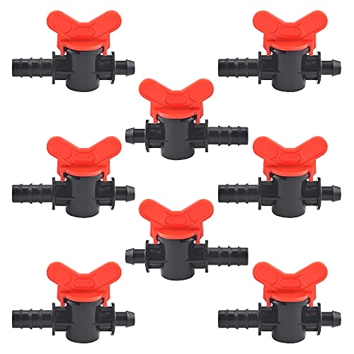 WMYCONGCONG 8 STÜCKE Tropfbewässerungs-Umschaltventil 1/2-Zoll-Ventil Bypass-Tropfbewässerungs-Kugelhahn mit Widerhaken für Tropfbewässerungs-Aquariumschlauch von WMYCONGCONG