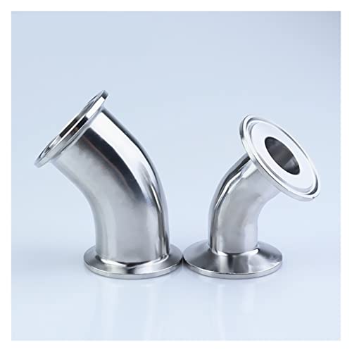 WMYDNXXT 19 mm 38 mm 51 mm 76 mm Außendurchmesser 1,5 “ 2 "3 ” 4 ” Tri Clamp SS304 Edelstahl Sanitär Ferrule 45 Grad Rohrbogenverschraubung for Homebrew(76mm x Ferrule 91) von WMYDNXXT