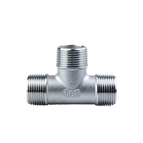 WMYDNXXT SS304 Edelstahl Männlich + Männlich + Männlich Gewinde 3 Weg T T Rohr Fitting 1/4 "3/8" 1/2 "3/4" 1 "1-1/4“ 1-1/2” BSP Gewinde Fröhlich(1-1/2 inch) von WMYDNXXT