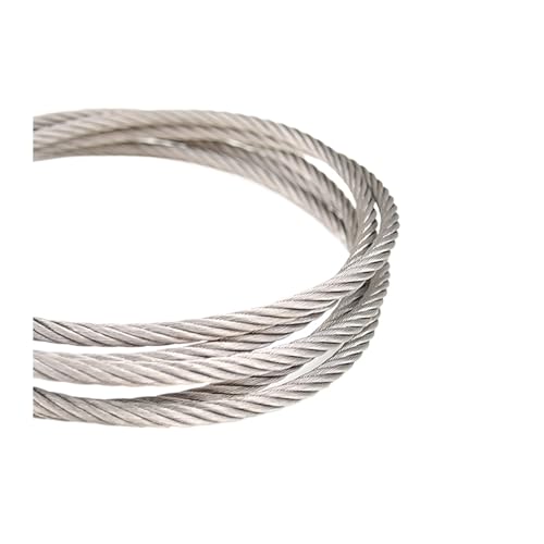 304 Edelstahl Drahtseil Wäscheleine rostfrei 7 * 19(2.0mm (5Meter)) von WMYOZDC