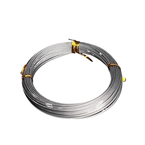 304 Edelstahldrahtseil, weiches Angelhebeseil 7 * 7 Wäscheleine 1 mm/1,5 mm/2 mm(50m,Diameter 0.8mm) von WMYOZDC