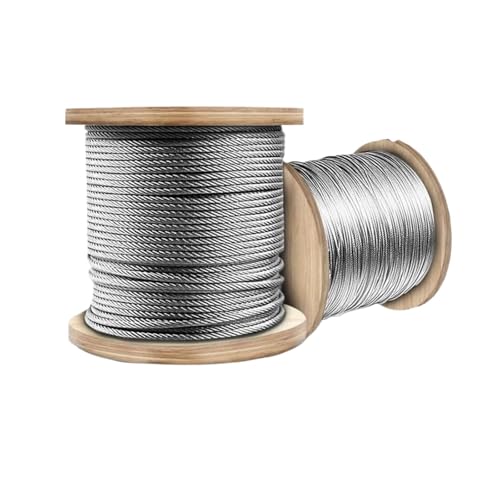 Durchmesser 0,3-8mm 304# Edelstahl Draht Seil Weiches Kabel Angeln Wäscheleine Hebe Rostfrei Linie 2/5/20/50/100meter(5 Meter,Diameter 1.5mm) von WMYOZDC