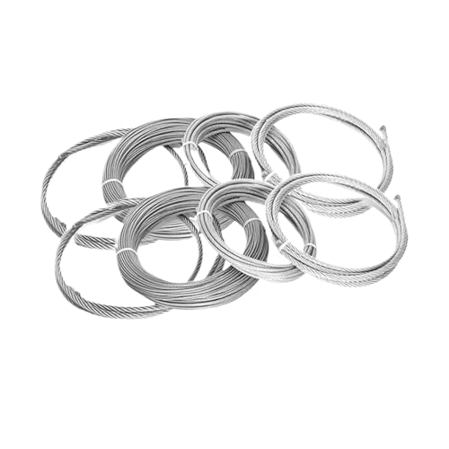 Durchmesser 0,5–3 mm, 5/10 m, Edelstahldrahtseil mit einer 7 x 7-Struktur, weiches Angelkabel, Hebeseil, Zugdraht for Wäscheständer(0.8mmx10M) von WMYOZDC