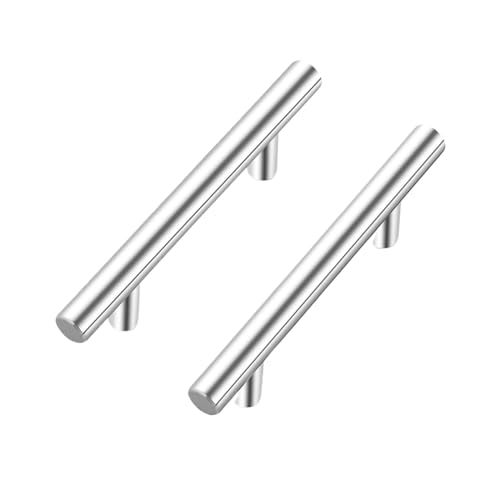 Kleiderschranktürgriff, Edelstahl-Schubladengriff T-förmiger gerader Küchen-Langschrank-Garderobengriff Dunkelsilber(S 160mm) von WMYOZDC