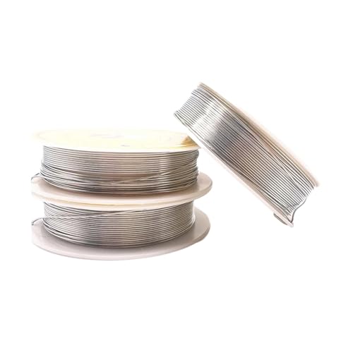 Messing Kupferdraht Perlendraht zur Schmuckherstellung Silber 0,2/0,3/0,4/0,5/0,6/0,7/0,8/1,0 mm(1.0mm(1m)) von WMYOZDC