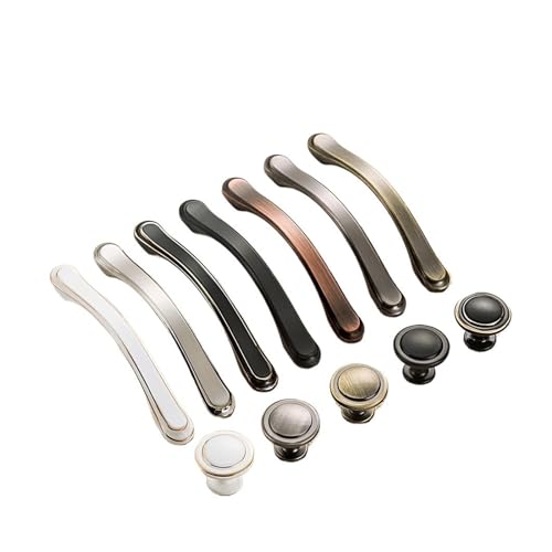 Schrankgriffe aus Zinklegierung, Türgriffe for Küchenschränke, Schubladenknöpfe, modische Kleiderschrankgriffe for Möbel(Brushed silver 128mm) von WMYOZDC