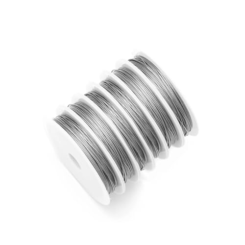 Starker Draht, der sich nicht kräuselt, Schmuckseil aus Edelstahl, geeignet for die Herstellung von DIY-Armbändern und Halsketten(Steel,0.6mm-13meters) von WMYOZDC