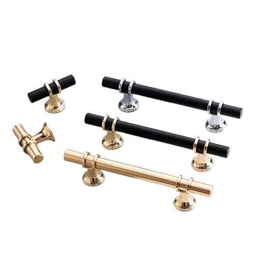 Türgriff aus Zinklegierung, goldener Griff for Küchenschränke, massiver Schubladenknopf, modischer Möbelgriff, Hardware(Chrome Black 256mm) von WMYOZDC