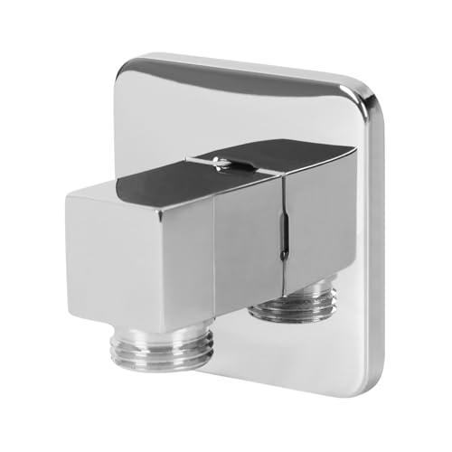 Chrom Messing Wandanschlussbogen, G1 / 2 Wandanschlussbogen Eckig, Duschauslass-Winkel für Die Verdeckte Wandmontage (Silber) von WMYYLX