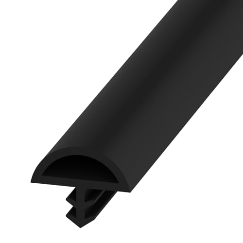 Zimmertürdichtung, TPE Türdichtung, 5m/10m/30m Türanschlagdichtung, Gummidichtung, Wind- und Regenfest Zargendichtung für Türen, Fenste (Schwarz, 12 x 5 mm x 10m) von WMYYLX