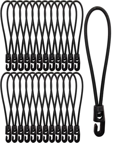 WMZOBH Spanngummi mit Haken 25 Stück - Expander mit Haken 15 cm - Multifunktional Planenspanner Gummispanner mit Haken für Camping Planen, Anhängerplane, Poolabdeckung (Schwarz) von WMZOBH