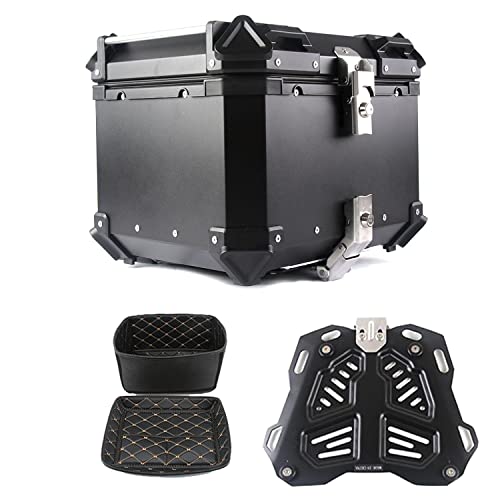Wnanch Aluminium Motorradkoffer & Gepã Topcase 28L 36L 45L 55L 65L 80L 100L Top Case Roller Koffer Mit 2 Schlüsseln Helmkoffer für Elektromobil (Size : A-28L) von Wnanch
