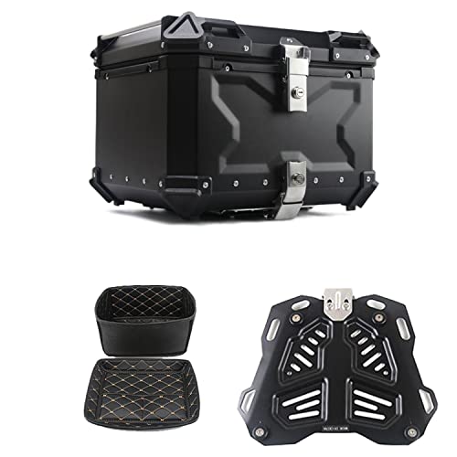 Wnanch Aluminium Motorradkoffer & Gepã Topcase 28L 36L 45L 55L 65L 80L 100L Top Case Roller Koffer Mit 2 Schlüsseln Helmkoffer für Elektromobil(C-55L) von Wnanch