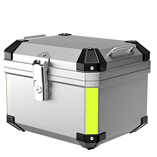 WNANCH Motorradkoffer 57L 45L Top Box Motorräder Top Case Für Zwei Helme Mit Rückenlehne Und Reflektierend Wasserdicht (Color : Silber, Size : 57L) von Wnanch