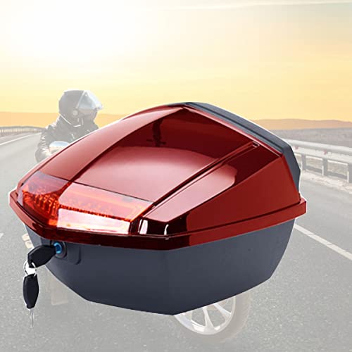 Wnanch Top Case Universell Für Roller 36L Topcase Motorradkoffer Mit Rückenlehne Und Befestigungshalterung, Wasserdicht Sehr Haltbar (Color : Rot) von Wnanch