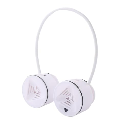 WNDUOKXH Leistungsstarker Doppelclip Hängehalsventilator für sichere Befestigung, tragbarer PP, USB Aufladung, faltbarer, einfach zu tragende Tasche, Schwarz und weiß von WNDUOKXH